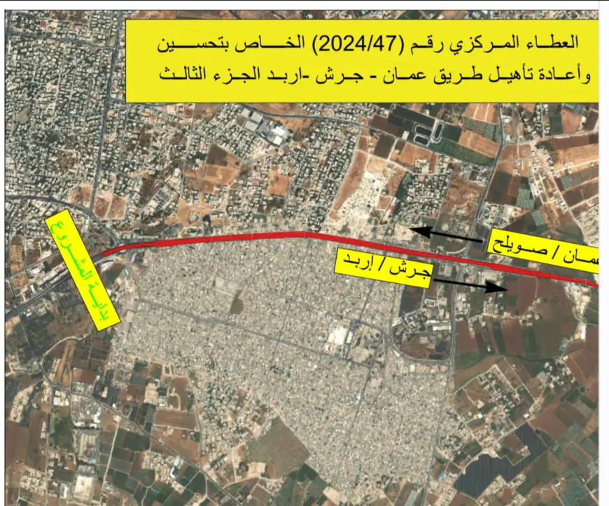 الأشغال: بدء أعمال صيانة طريق جرش من جسر سلحوب إلى البقعة